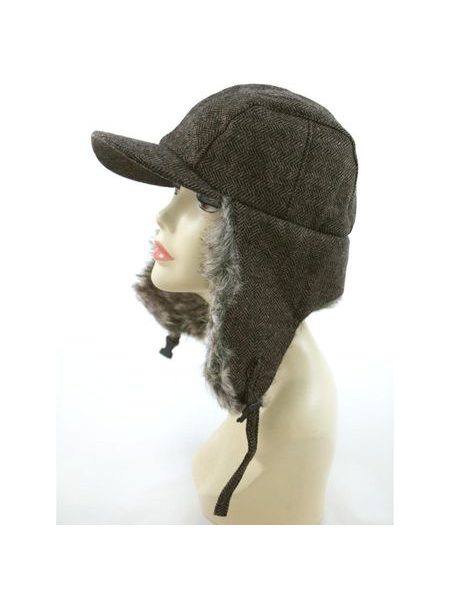 Ušanka s kšiltem hnědá