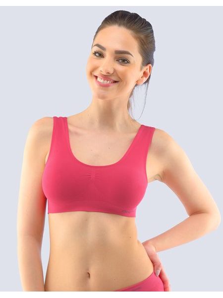 Dámský top podprsenkový se širokými ramínky, bez kostice, bezešvé, jednobarevné Bamboo PureLine 07011P - purpurová