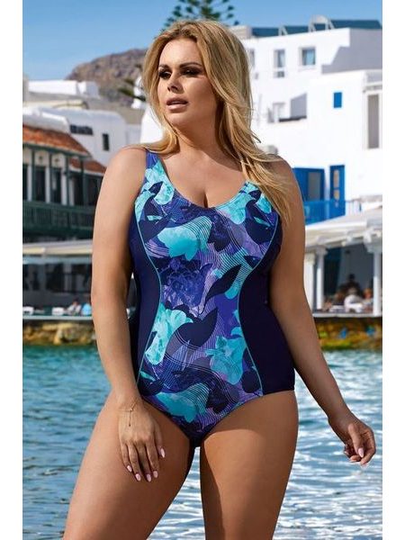 Jednodílné zeštíhlující plavky Aster temně modré