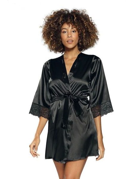 Dámský saténový župan Nikola černý