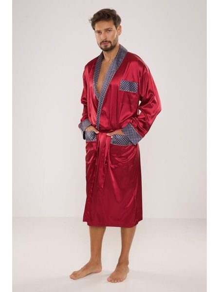 Pánský saténový župan Adam vínový