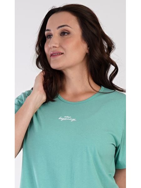 Dámská noční košile s krátkým rukávem Alena - zelená