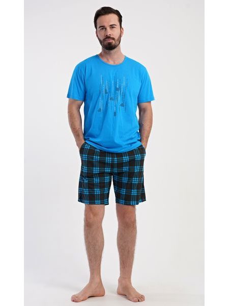 Pánské pyžamo šortky Tetris - zelená