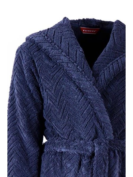 Pánský dlouhý župan s kapucí ATHENA tmavě modrá