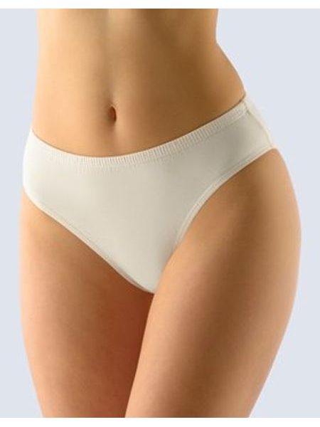Dámské kalhotky klasické, širší bok, šité, jednobarevné 10206P - žlutobílá
