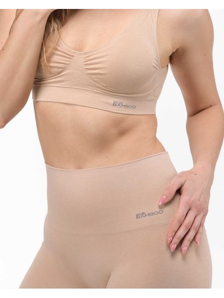 Boxerky s dlouhou nohavičkou a zpevněným pasem EcoBamboo - Béžová