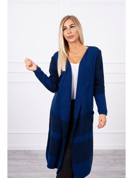 Dlouhý svetr s kapsami, tmavě modrá