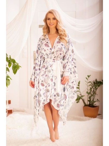 Saténový župan Hulhule ecru