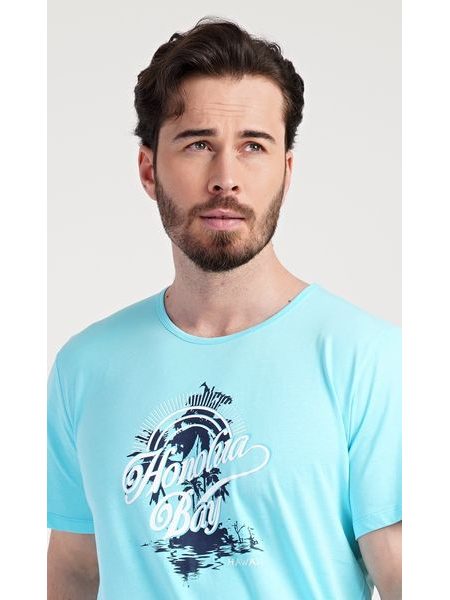 Pánské pyžamo šortky Honolua bay - azurová