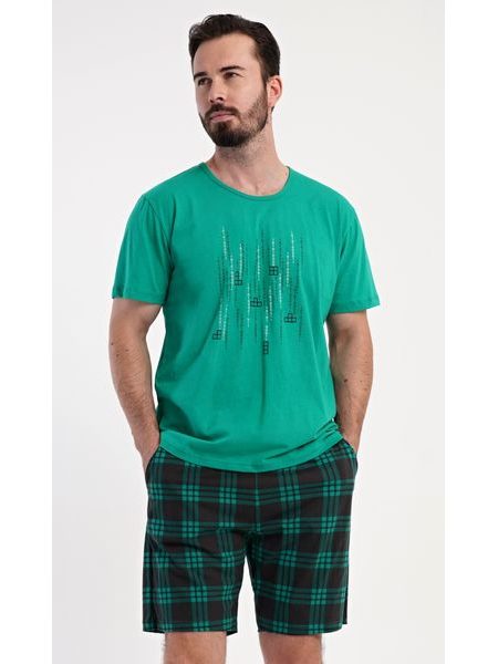 Pánské pyžamo šortky Tetris - zelená