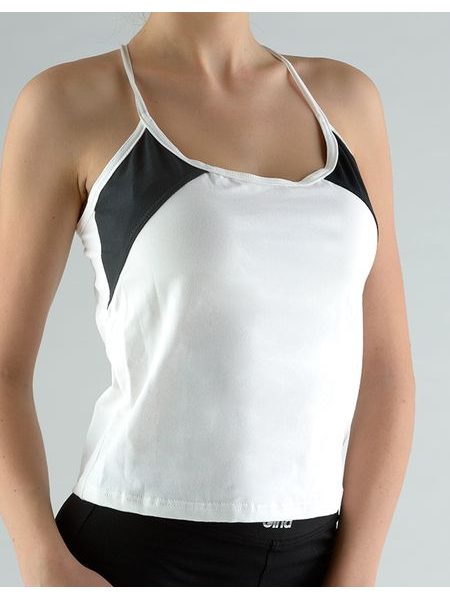 Dámská košilka, úzká ramínka, šité 98049P - bílá černá