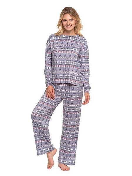 Hřejivé vánoční pyžamo Nordic šedé