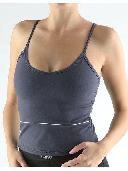 Dámské tílko, širší ramínka, šité 98001P - tm.popel bílá