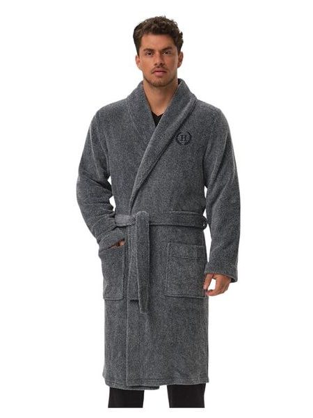 Hřejivý pánský župan Hug melírovaný modrý