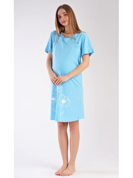Dámská noční košile mateřská Leontýna - světle modrá