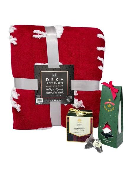 Vánoční set beránková deka Los, čaj a difuzér