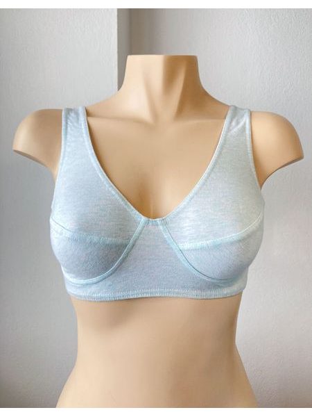 Dámská podprsenka sportovní, bez kostice, šité, jednobarevné 97025P - peprmint