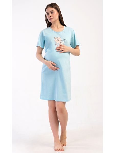 Dámská noční košile mateřská Miláček - světle modrá