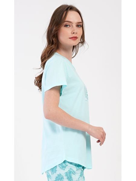 Dámské pyžamo kapri Simona - mentolová