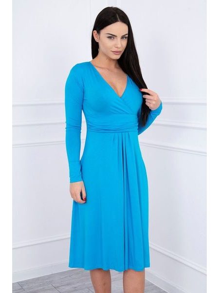 Tyrkysové šaty s výstřihem pod poprsí