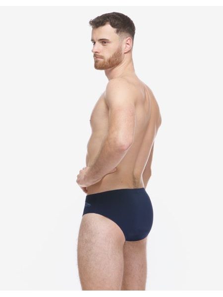 Pánské slipy s úzkým bokem, úzký bok, šité, s potiskem - lékořice azurová