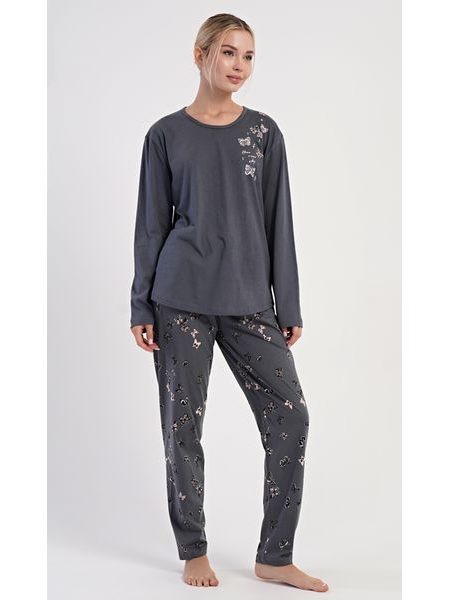 Dámské pyžamo dlouhé Lucia - tmavě šedá