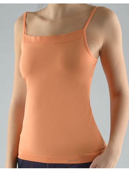 Dámská košilka, úzká ramínka, bezešvé, jednobarevné MicroPolyamid 08006P - sv. cihlová