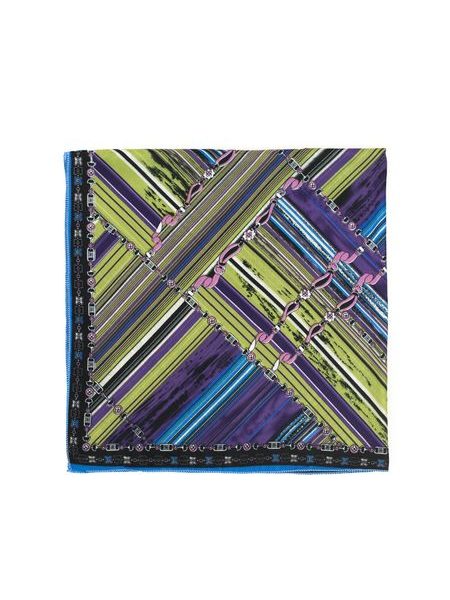 Krásný šátek zdobený abstraktním motivem - tmavomodrý