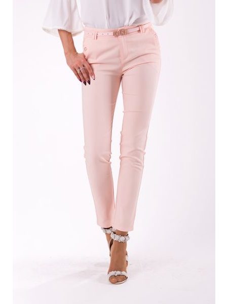 Kalhoty s páskem růžové