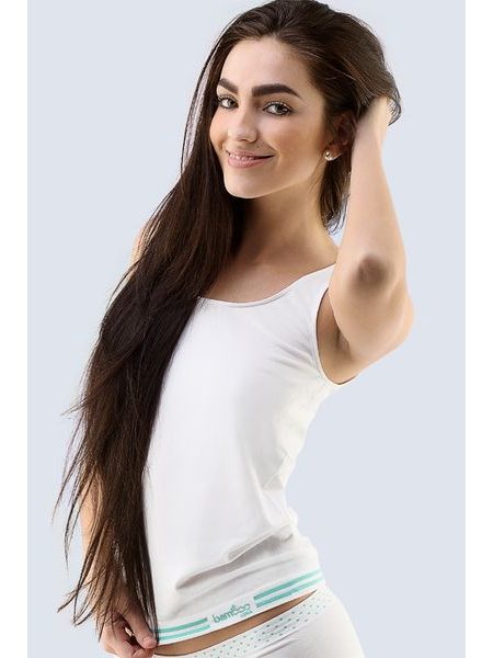 Dámské tílko bezešvé Bamboo 08020P - bílá peprmint