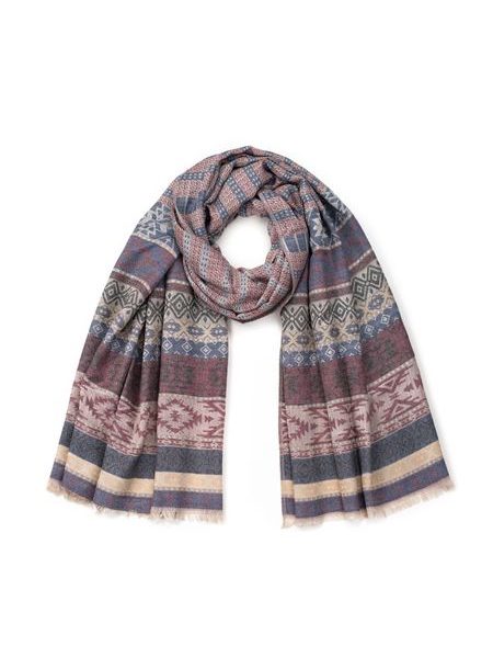 Zimní vzorovaný šál - červený