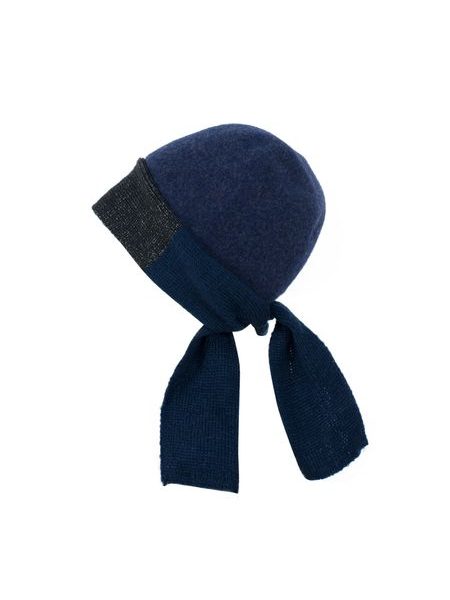 Elegantní modrá čepice na zavazování