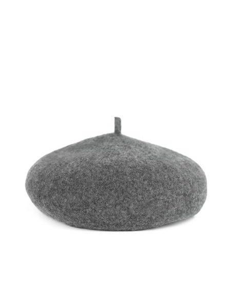 Klasický francouzský baret s anténkou, fialovo-růžový