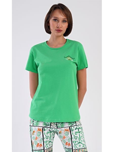 Dámske pyžamo kapri Janette - zelená