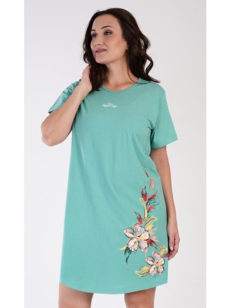 Dámská noční košile s krátkým rukávem Alena - zelená