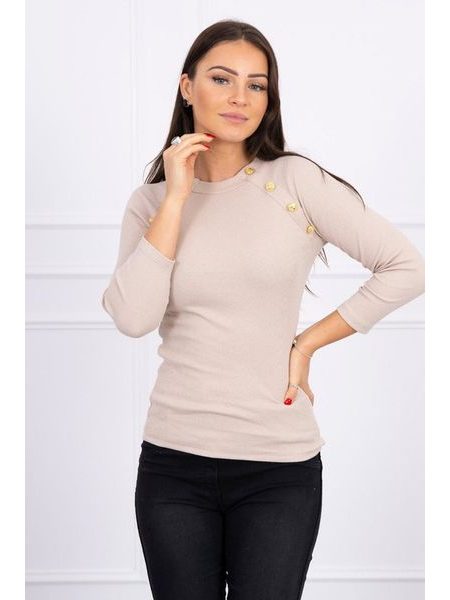 Halenka s ozdobnými knoflíky, béžová