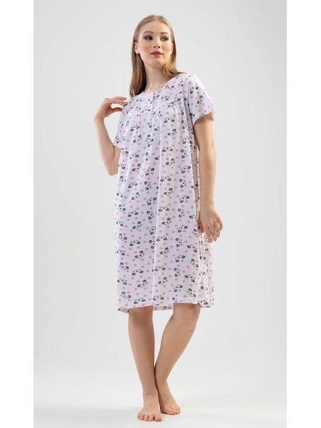 Dámská noční košile s krátkým rukávem Monika - růžová