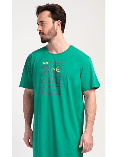 Pánská noční košile s krátkým rukávem Outdoor - zelená