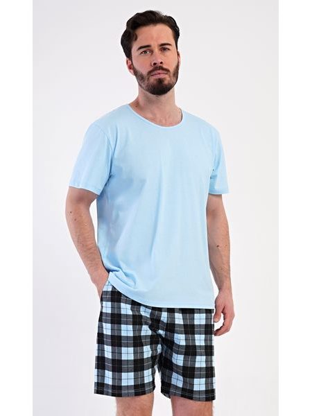 Pánské pyžamo šortky Vašek - světle modrá