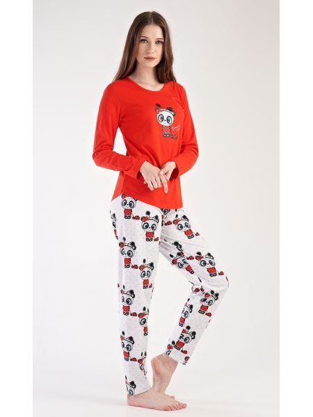 Dámské pyžamo dlouhé Anežka - červená