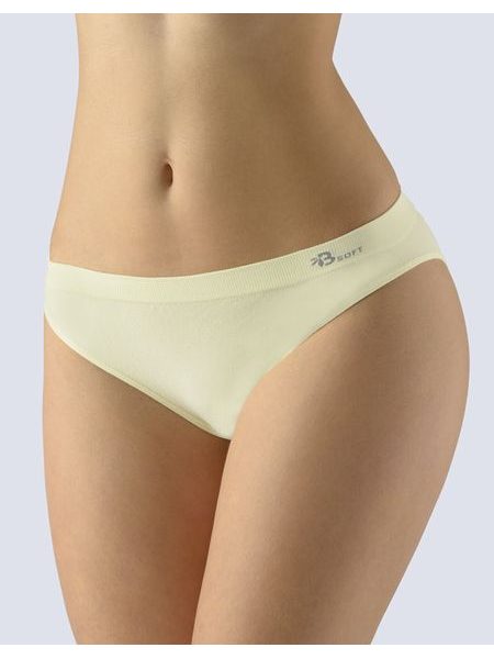 GINA dámské kalhotky klasické s úzkým bokem, bezešvé, Bamboo Soft 00046P - vanilková