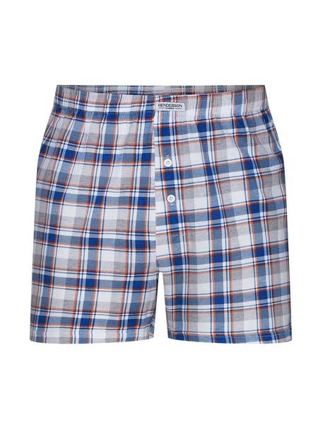 Pánské trenýrky 1449 káro modro-oranžové