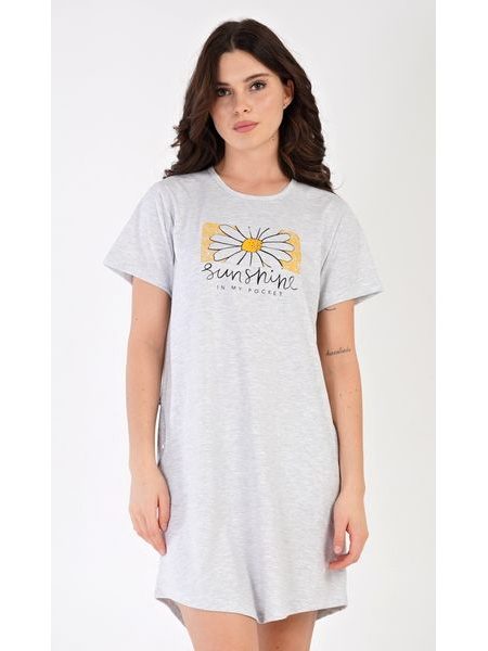 Dámské domácí šaty s krátkým rukávem Sunshine - světle šedá