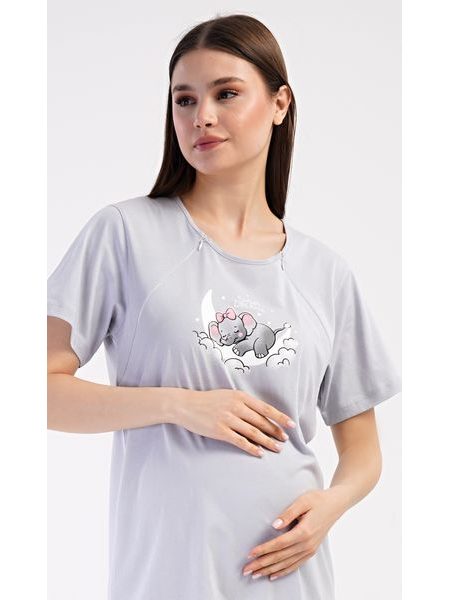 Dámská noční košile mateřská Sweet dreams - světle šedá