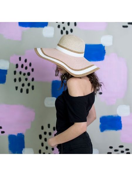 Klobouk pastelový béžovo růžový