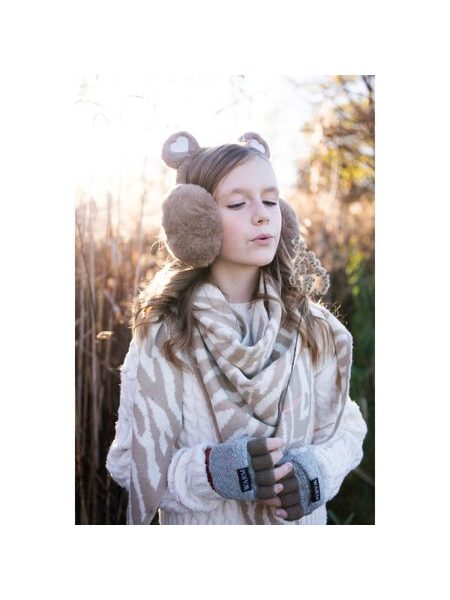 Šátek Roanne - tmavobéžová