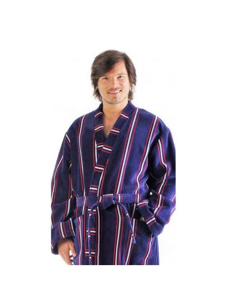 Pánský dlouhý župan kimono OXFORD modrá