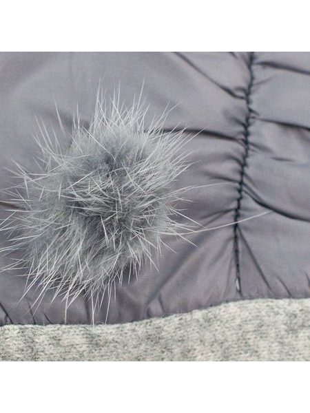 Vlněné rukavičky s králičí lemovkou hnědé