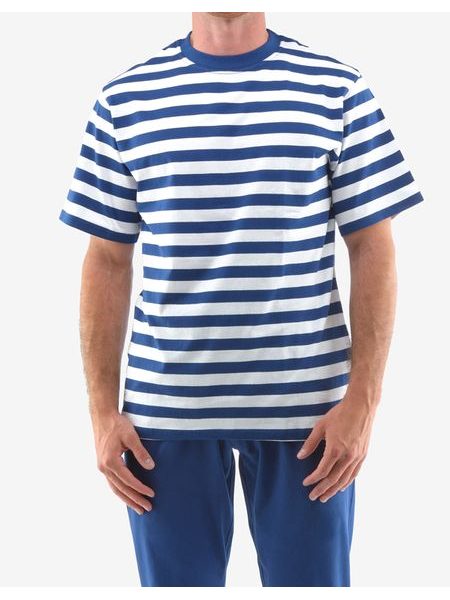 Pánské pyžamo krátký rukáv, dlouhé kalhoty 79140P - lékořice bílá