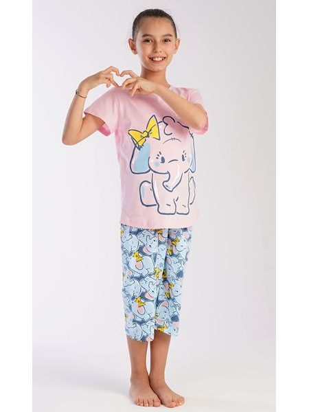 Dětské pyžamo kapri Slůně - světle lososová